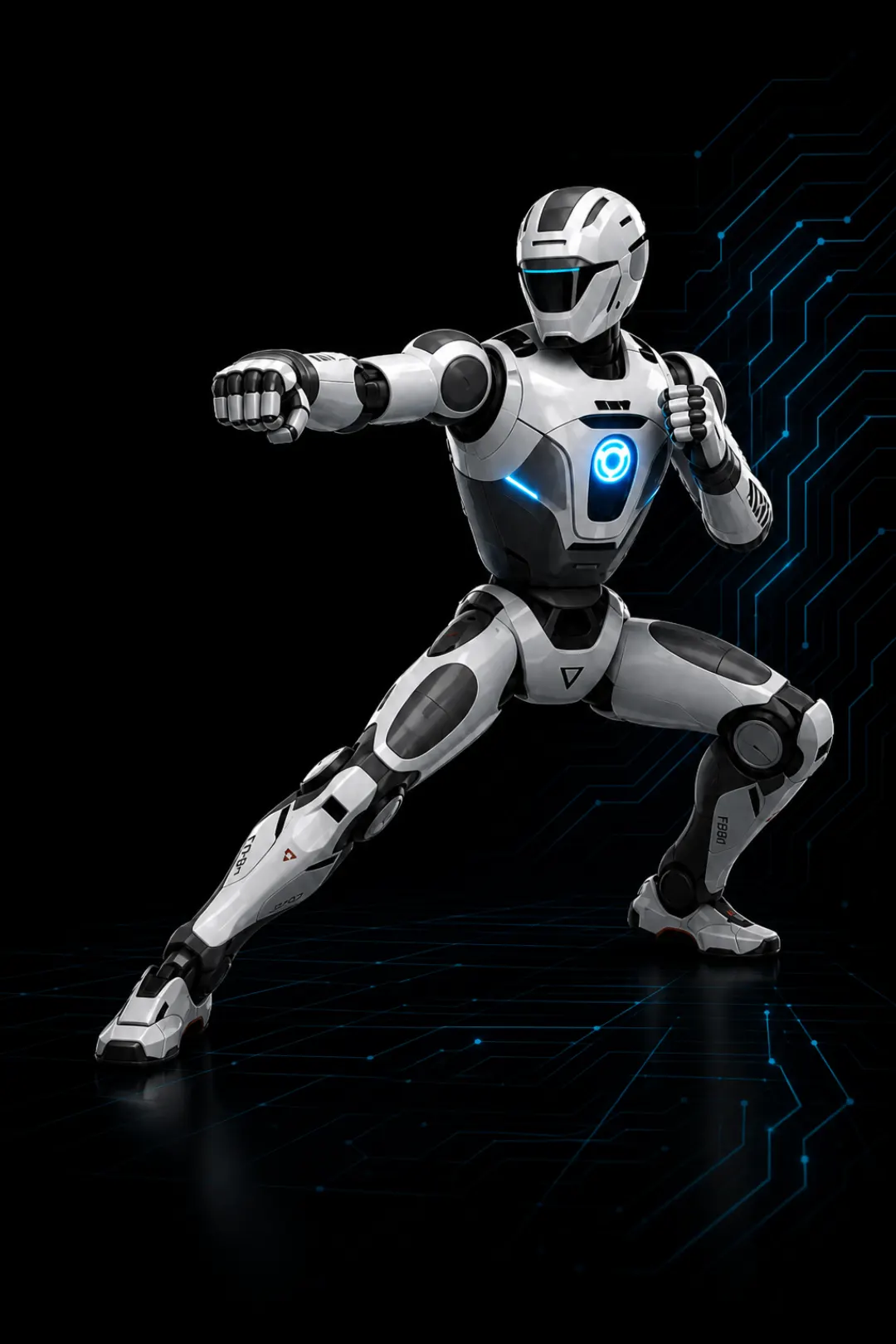 Humanoidalny robot Brave Mind Fighters - styl wizualny marki